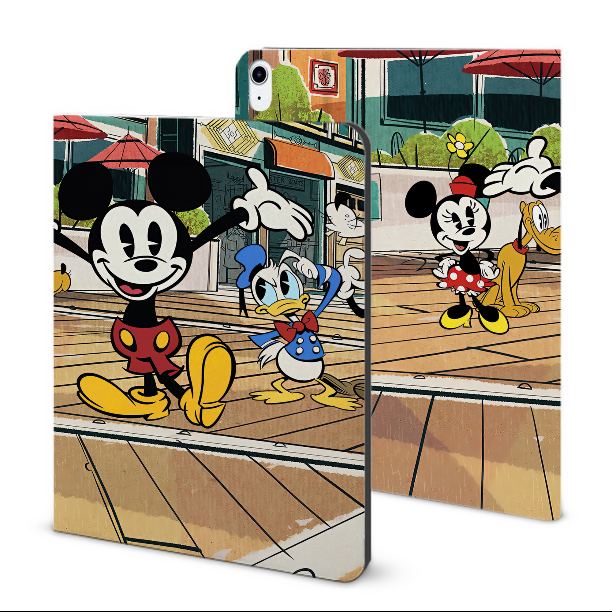 （画像用） ミッキーマウス Mickey Mouse IPad ケース ブック型 PUレザー TPU 耐衝撃 軽量 薄型 ペン収納なし 全面保護 IPad 各モデル対応